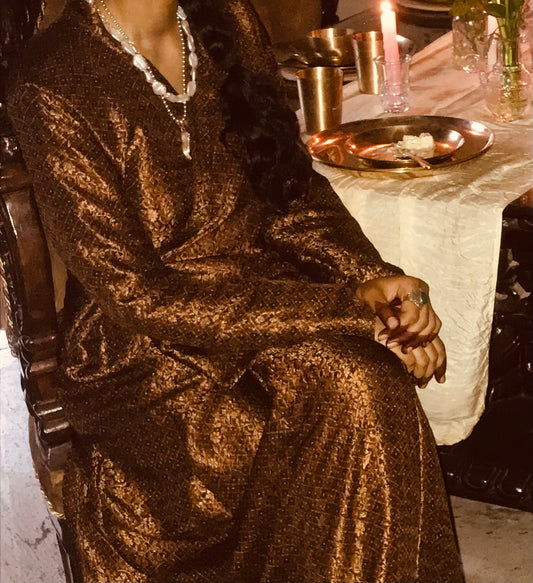 Handwoven Silk brocade top and Skirt