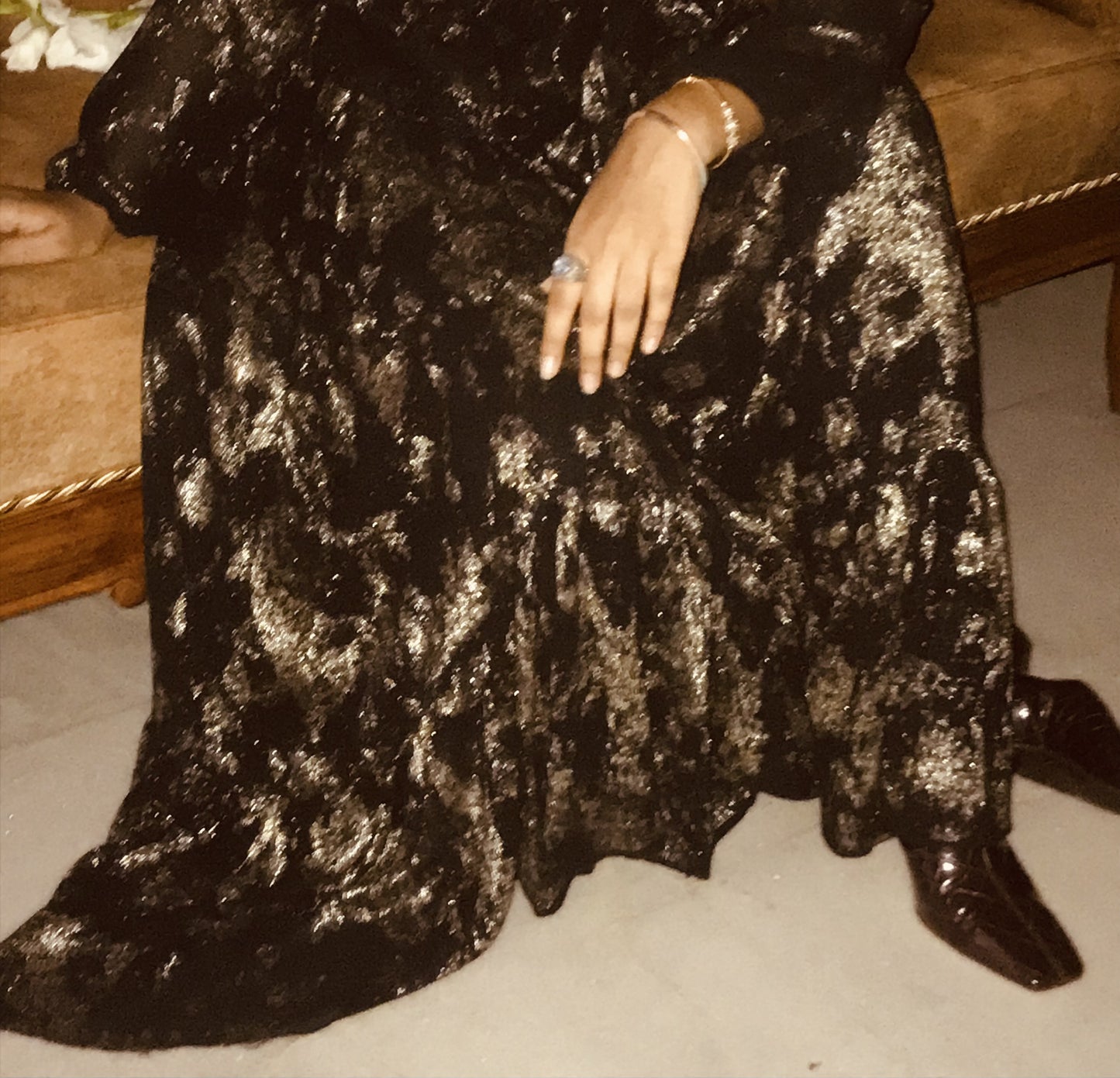 Brown Metallic Chiffon Set