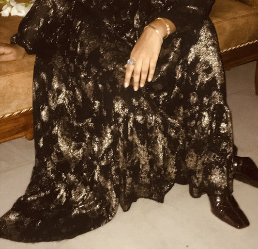 Brown Metallic Chiffon Set